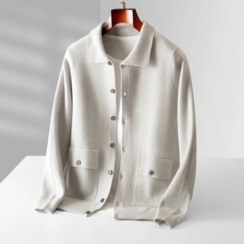 Men’s Collar Wool Cardigan Jacket