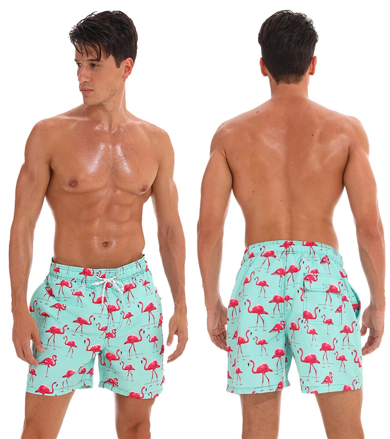 Quick-Dry Polyester Board Shorts with Mesh Lining