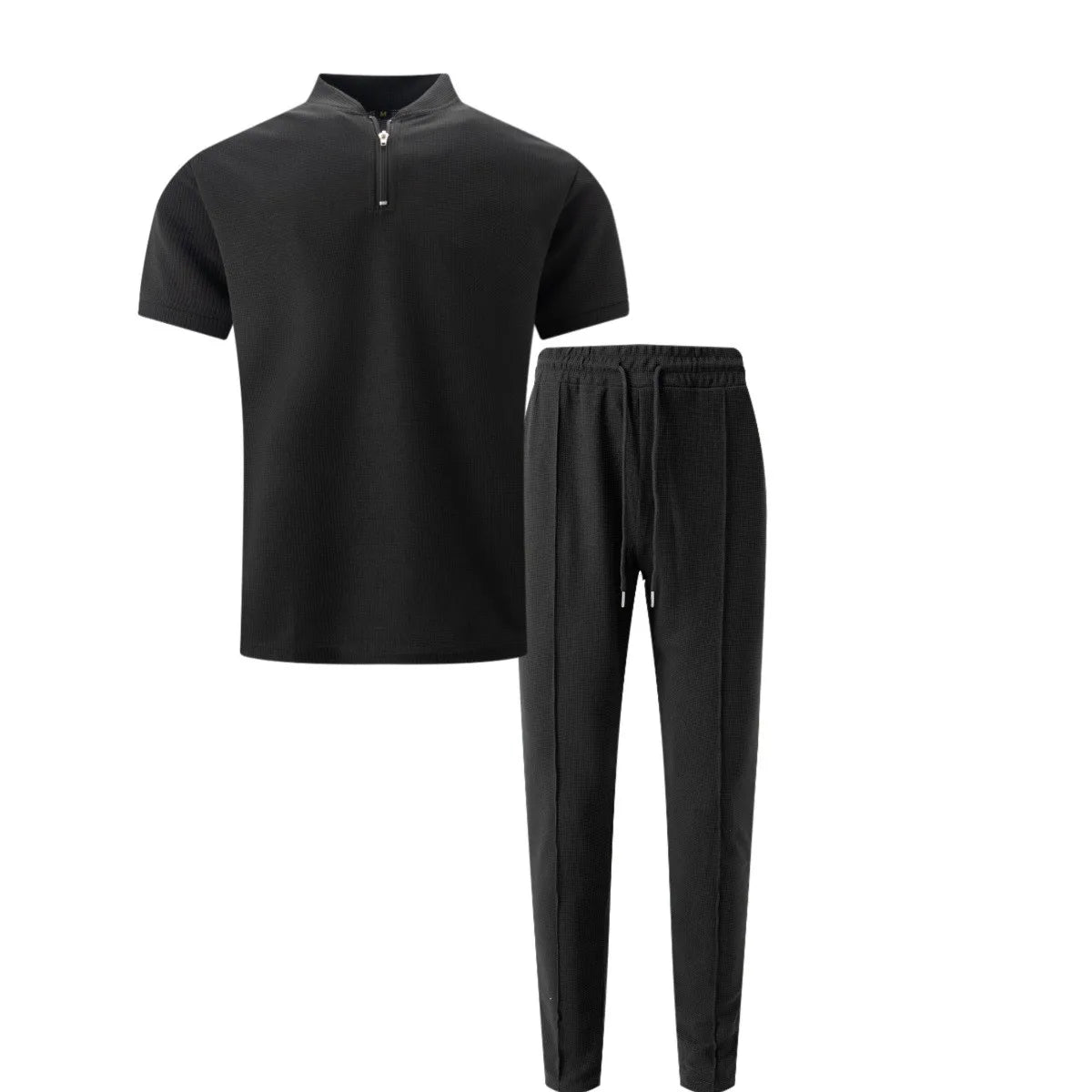 Men’s Waffle Collar Zipper Set