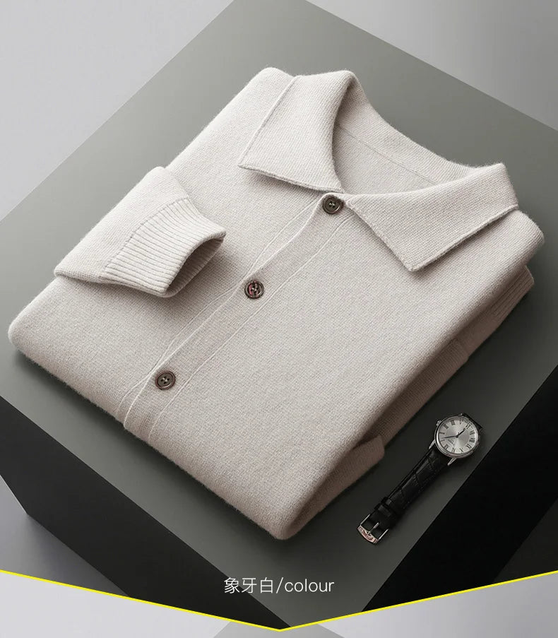 Men’s Collar Wool Cardigan Jacket