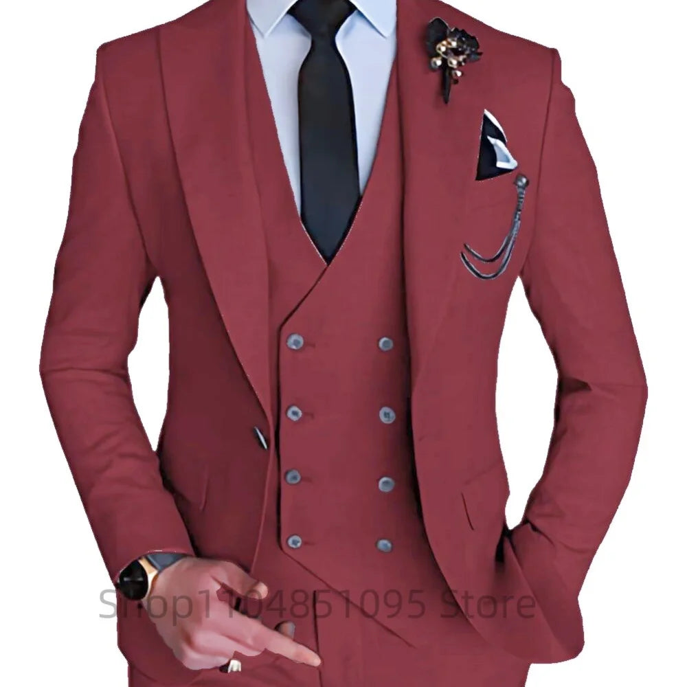 Men’s 3-Piece Slim Fit Wedding Suit