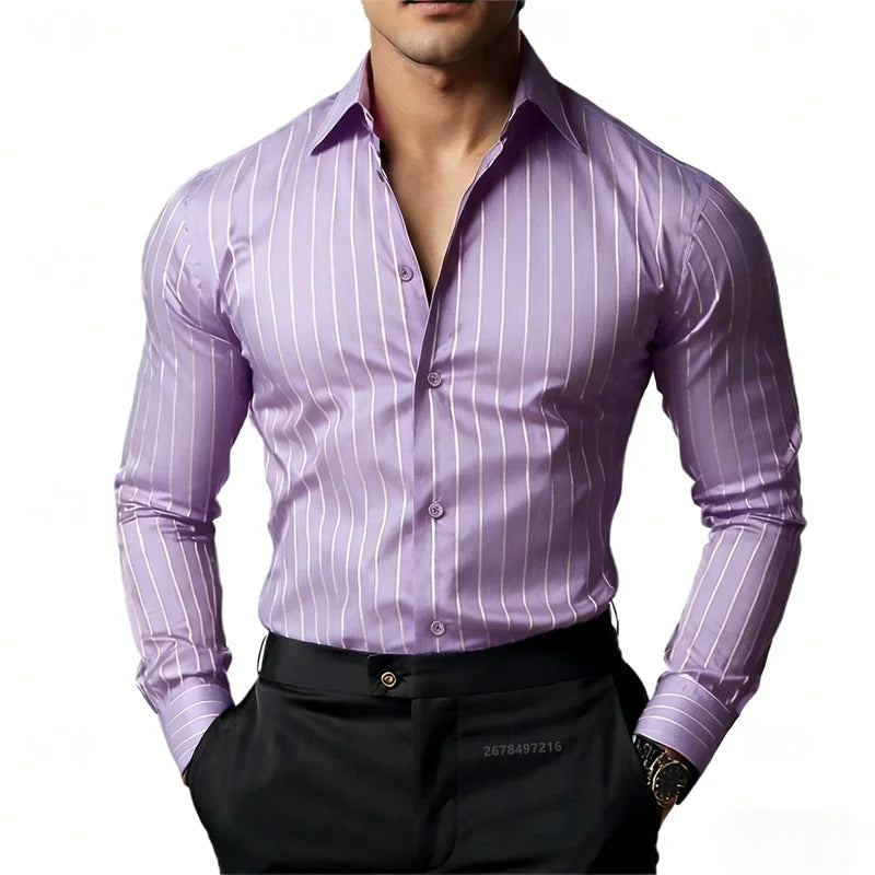 Men’s Striped Long Sleeve Shirt