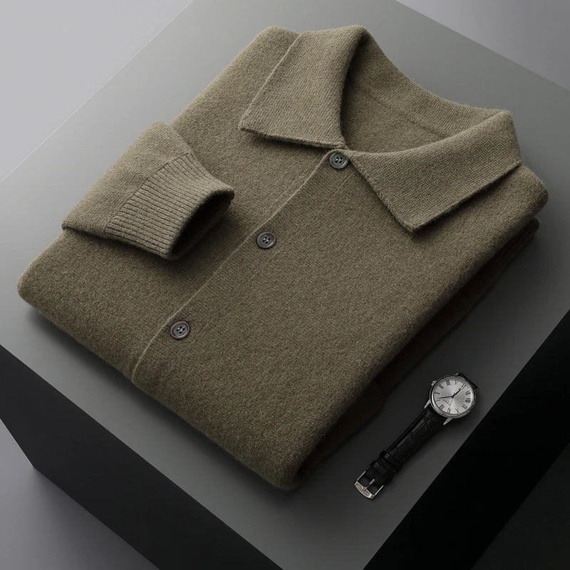 Men’s Collar Wool Cardigan Jacket