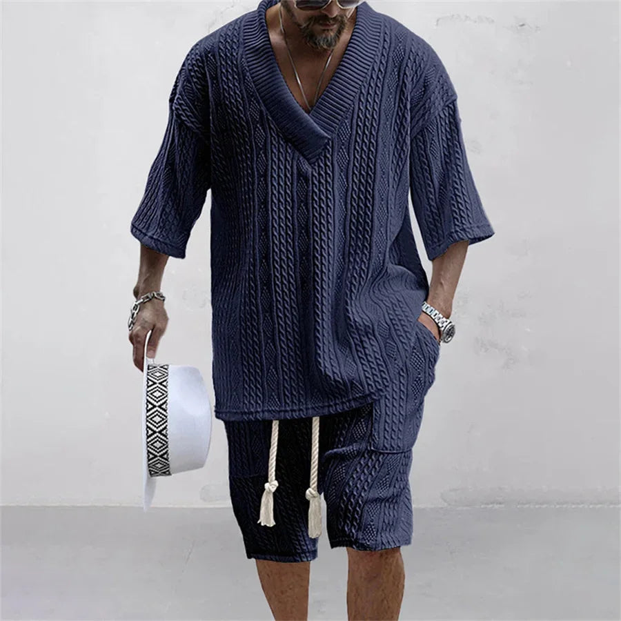 Men’s Spring & Summer Knitted Shorts Set