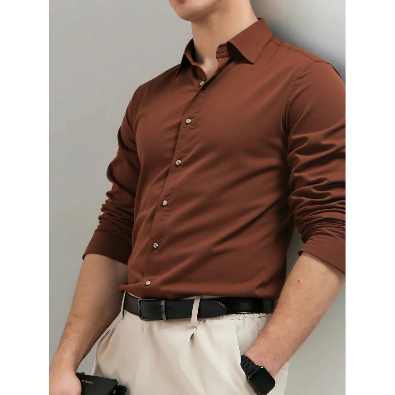 Men Corduroy Shirt 100% Cotton Heavyweight Long Sleeve Shirt