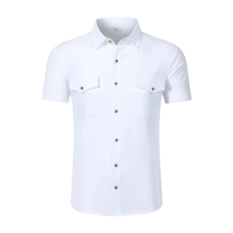 Men’s Linen Casual Short Sleeve Shirt