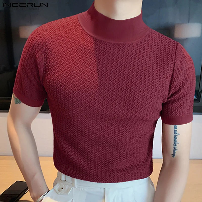 Men’s Summer High-Neck T-Shirt