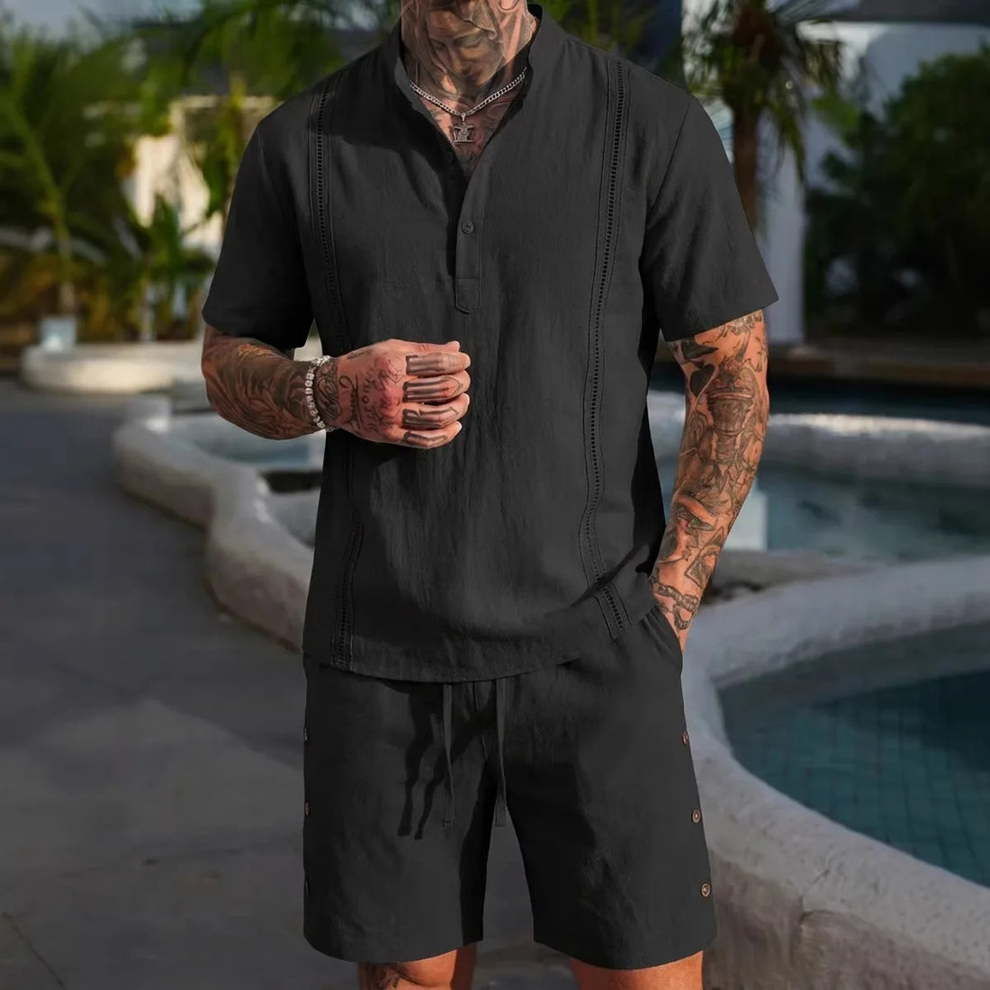 Men’s Summer Cotton Linen Casual Outfit