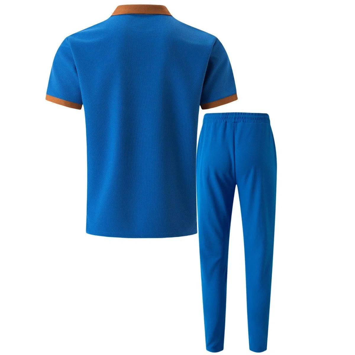 Men’s Summer Waffle Collar 2-Piece Set