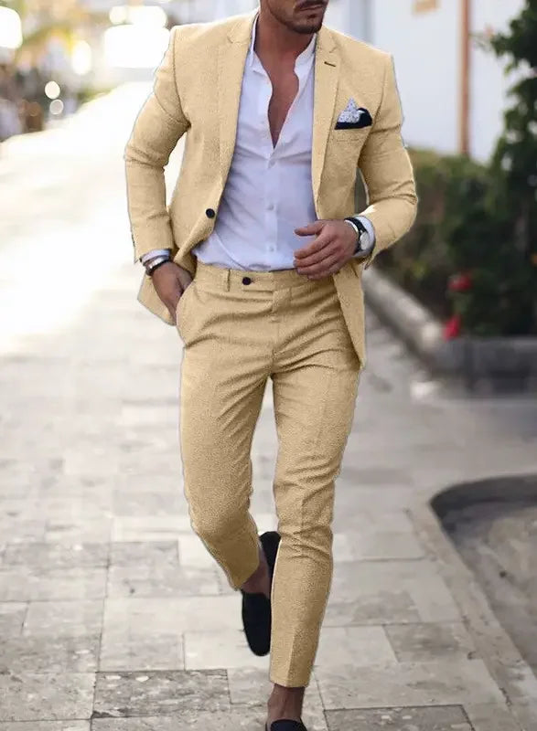 2-Piece Solid Wedding Men’s Suit