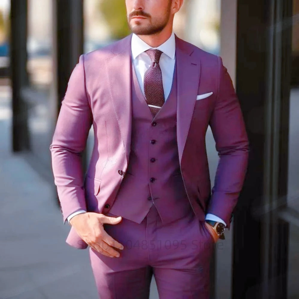 legant Gray Men’s 3-Piece Slim Fit Suit