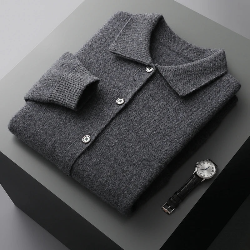 Men’s Collar Wool Cardigan Jacket