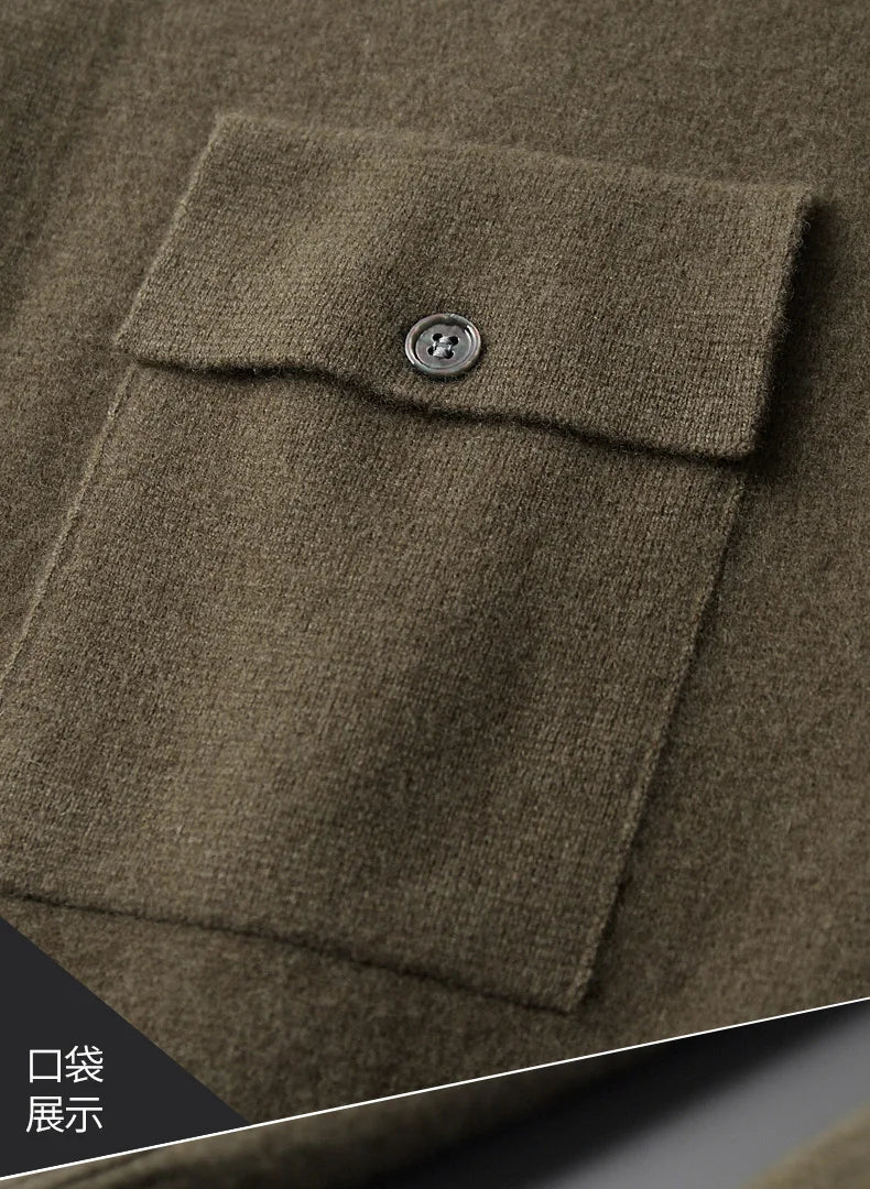 Men’s Collar Wool Cardigan Jacket