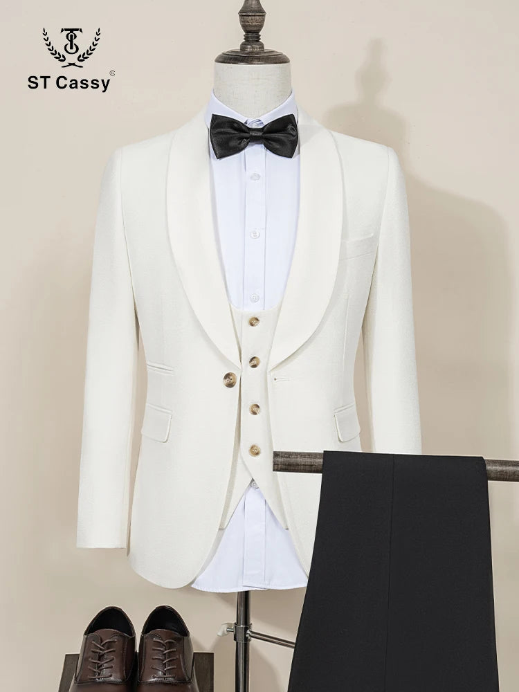 Men White Elegant Tuxedo Suit