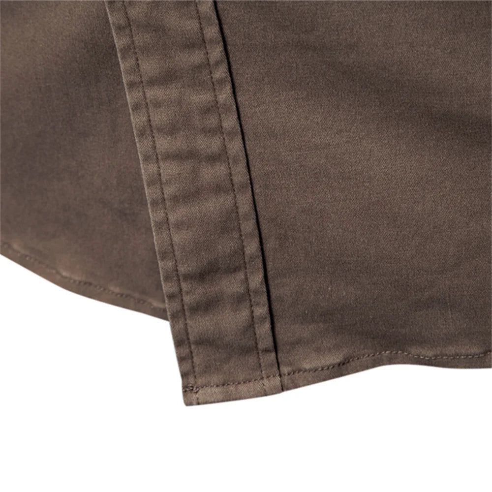Men's Business  Long Sleeve Cotton Pocket Shirt