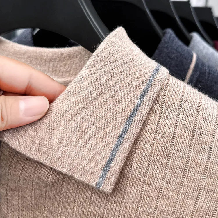 Ribbed Texture Business Casual Pullover