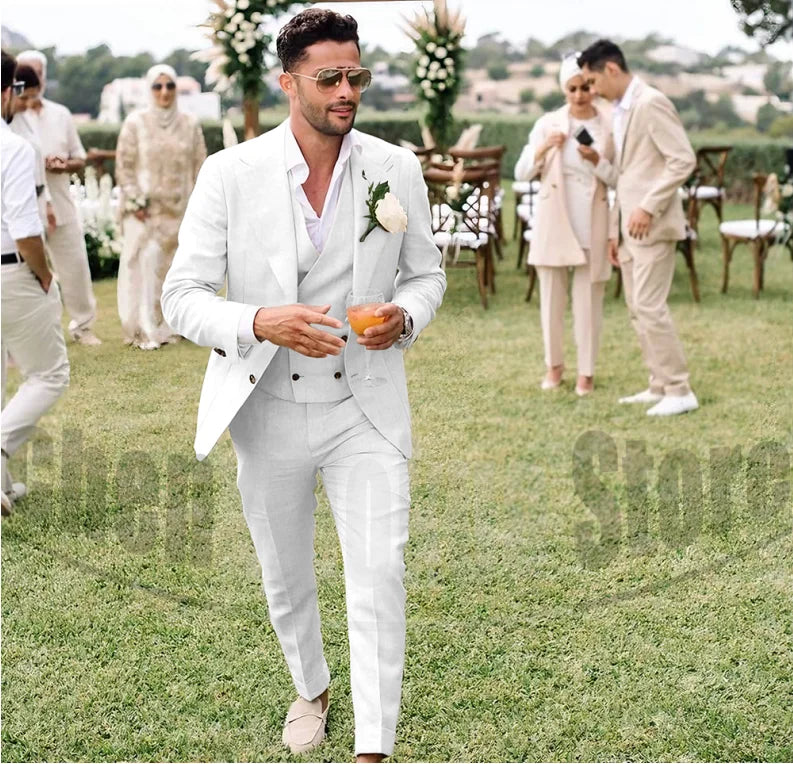 Summer Linen Men’s 3-Piece Suit