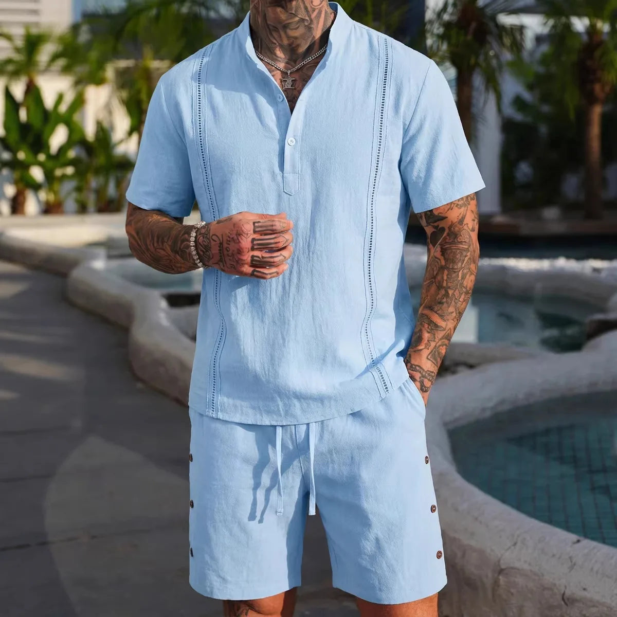 Men’s Summer Cotton Linen Casual Outfit