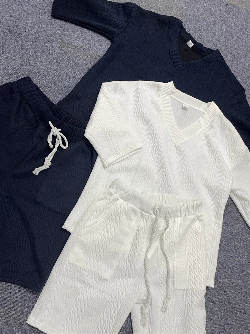 Men’s Spring & Summer Knitted Shorts Set