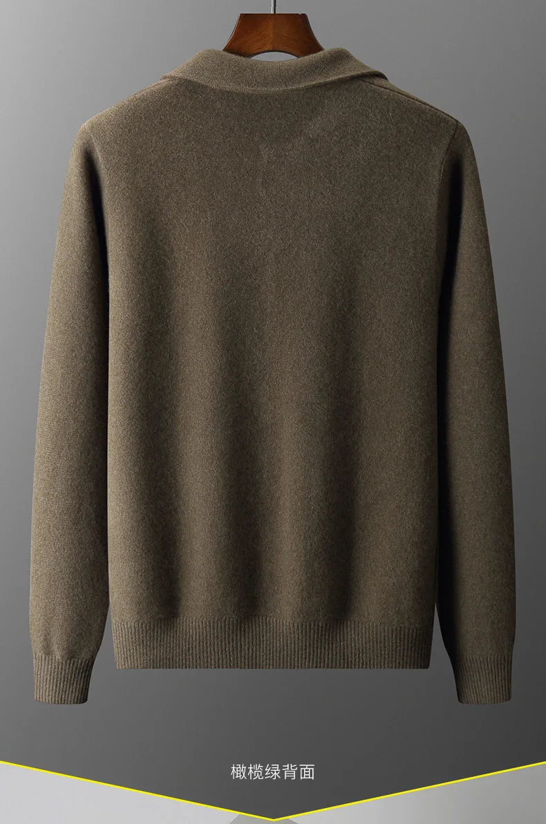 Men’s Collar Wool Cardigan Jacket