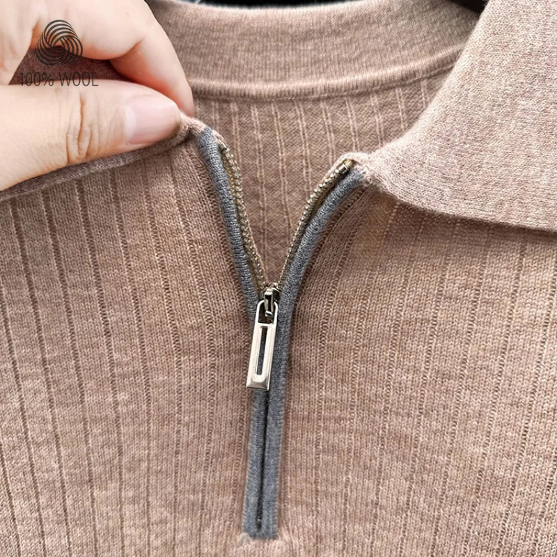 Ribbed Texture Business Casual Pullover