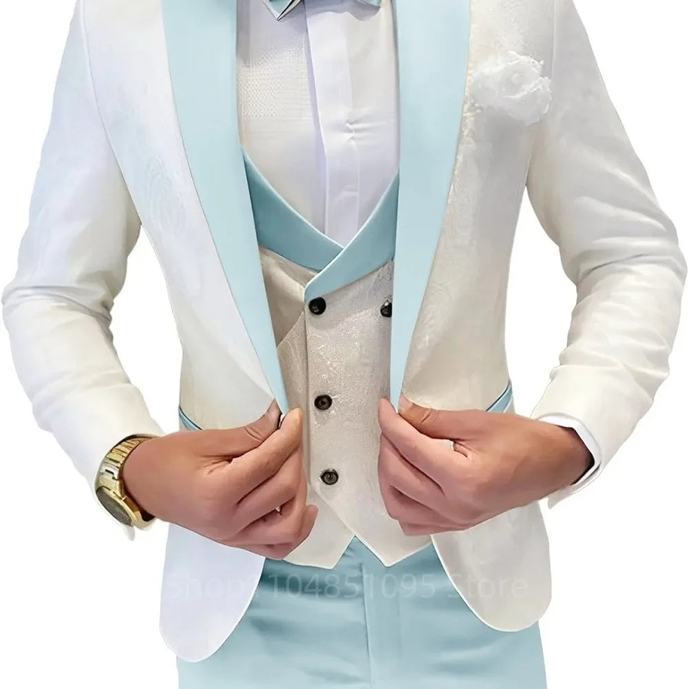 Regular Fit Double Breasted Blazer, Vest & Pants