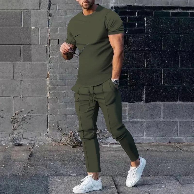 Men’s Summer 2-Piece Short Sleeve T-Shirt