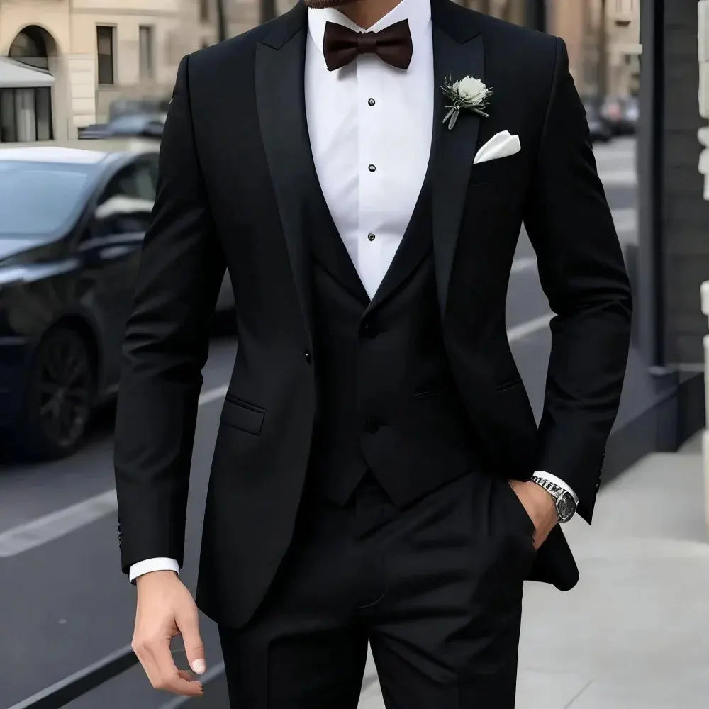 Men’s Jacquard 3-Piece Wedding Suit