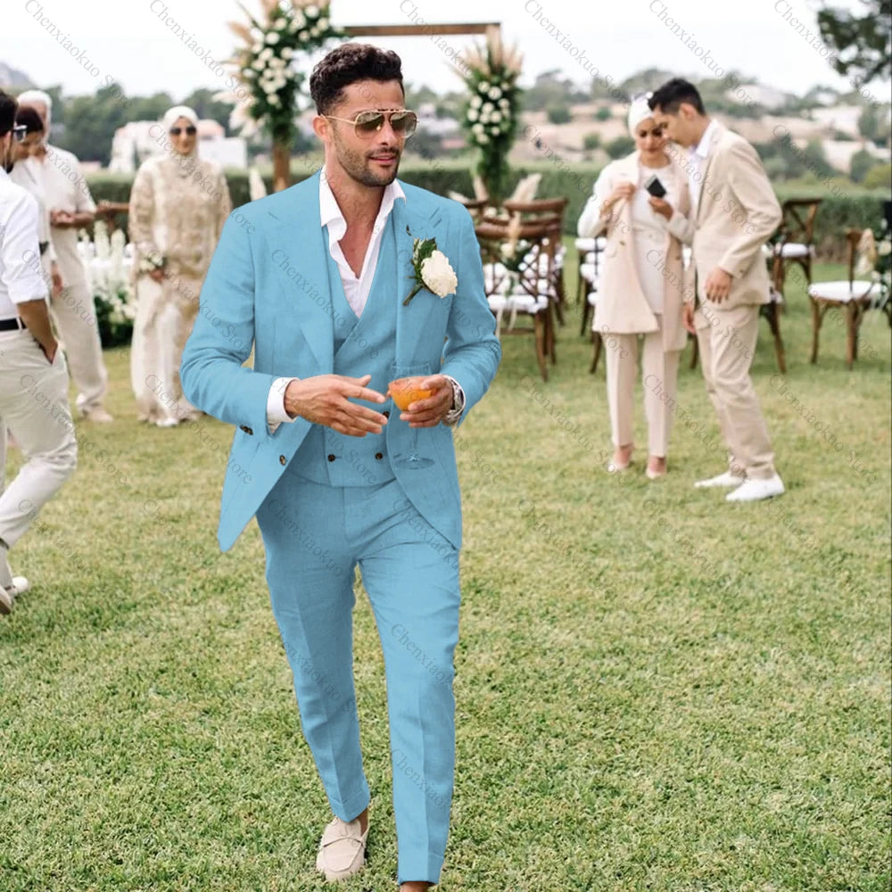 Summer Linen Men’s 3-Piece Suit