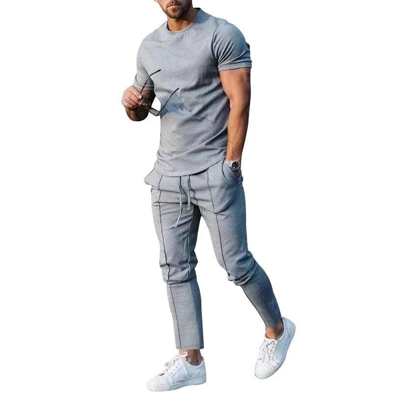 Men’s Summer 2-Piece Short Sleeve T-Shirt