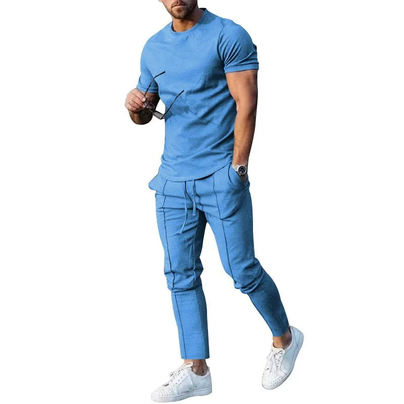 Men’s Summer 2-Piece Short Sleeve T-Shirt