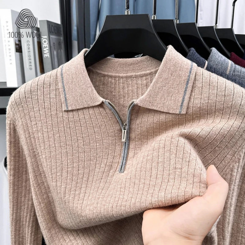 Ribbed Texture Business Casual Pullover