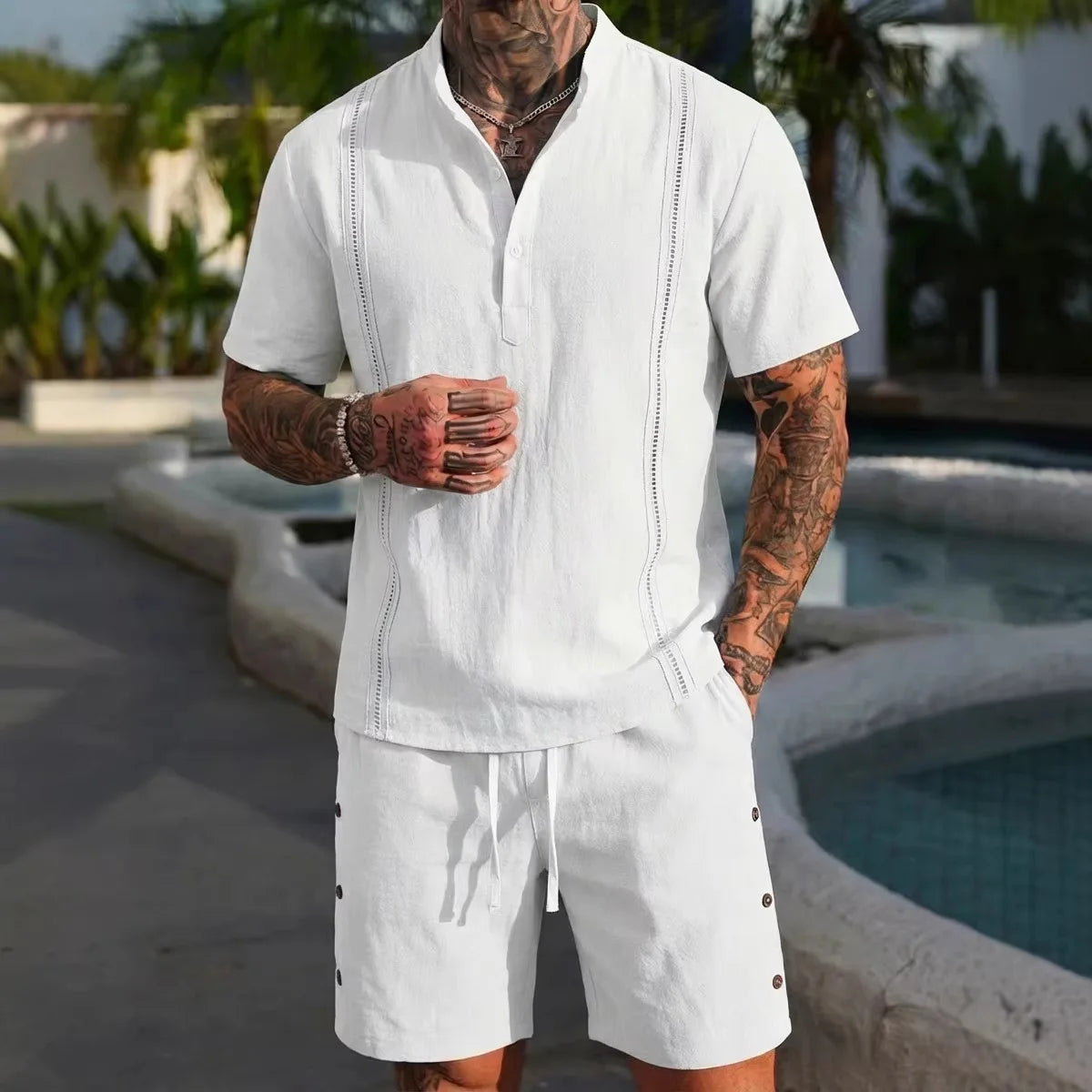 Men’s Summer Cotton Linen Casual Outfit