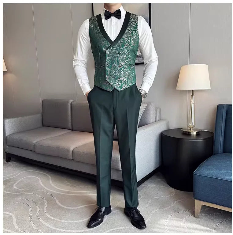 Premium Wedding Jacquard 3-Piece Suit