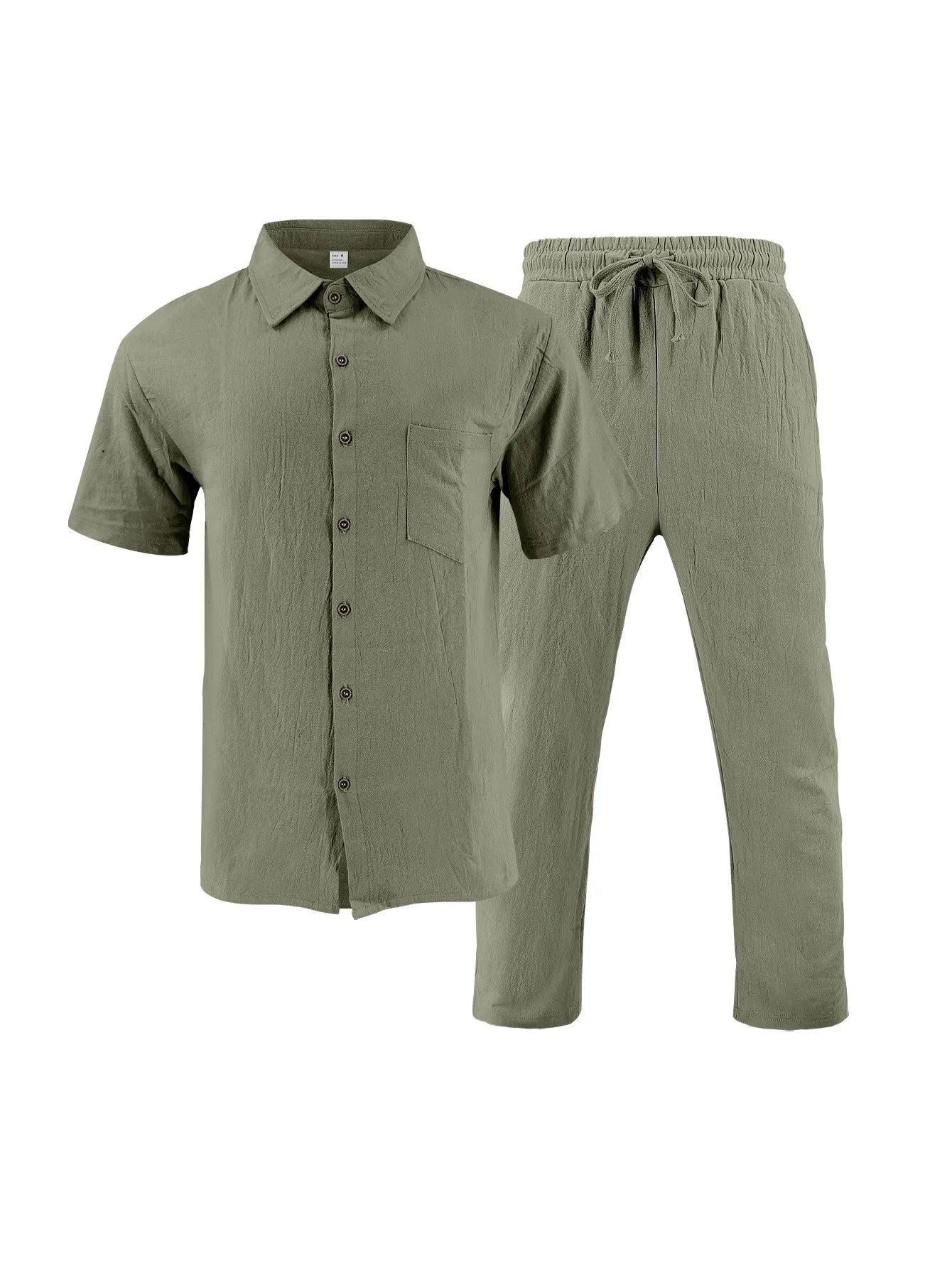Men’s Summer Beach Linen 2-Piece Set