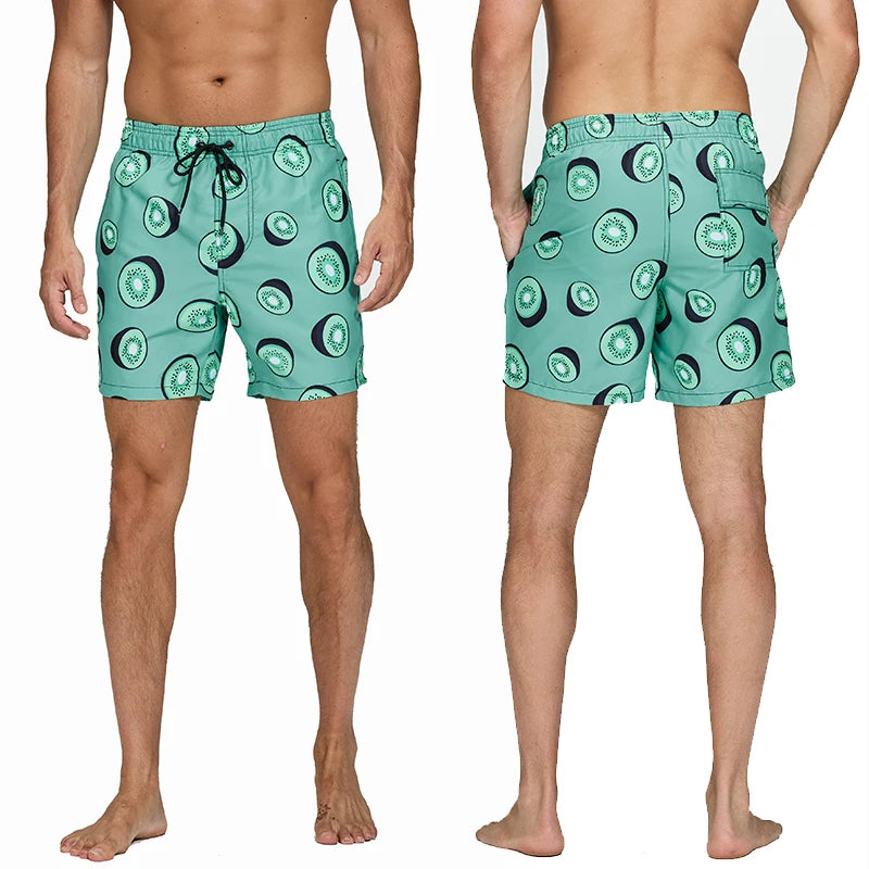 Quick-Dry Polyester Board Shorts with Mesh Lining