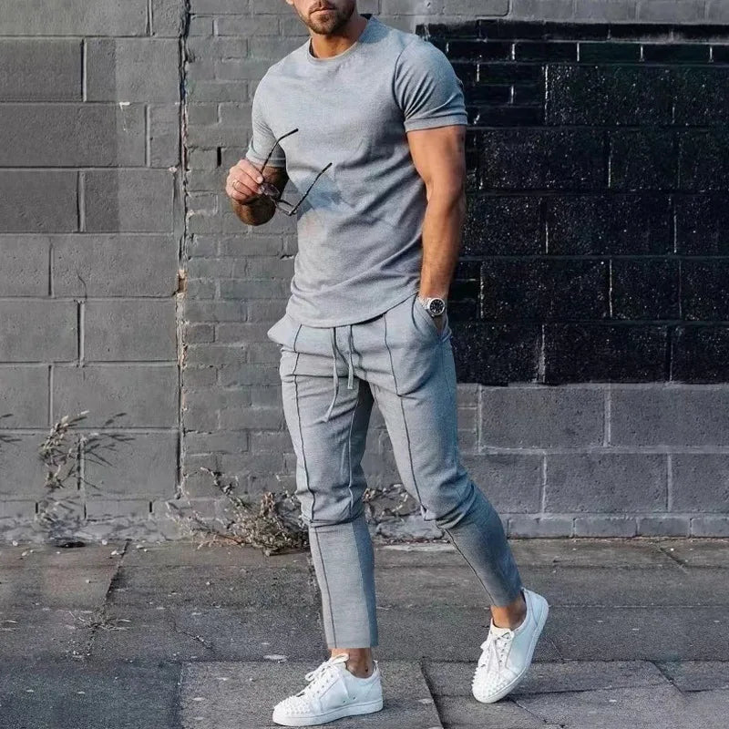 Men’s Summer 2-Piece Short Sleeve T-Shirt