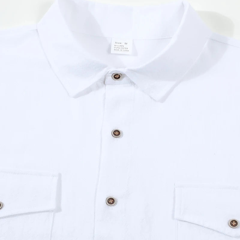 Men’s Linen Casual Short Sleeve Shirt