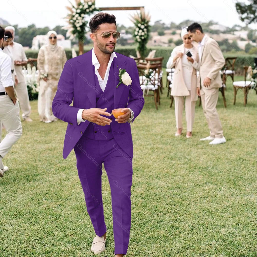Summer Linen Men’s 3-Piece Suit
