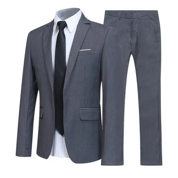 2 Piece Solid Color Groom Suit Set