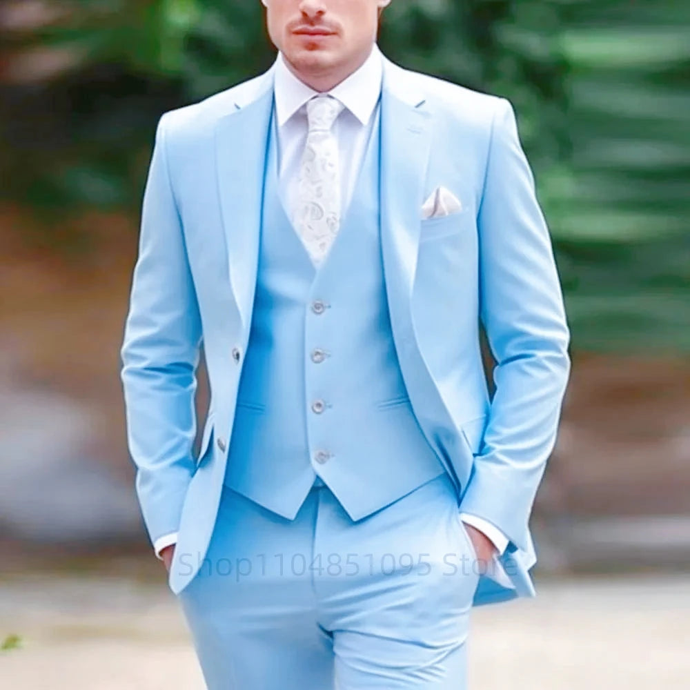 legant Gray Men’s 3-Piece Slim Fit Suit