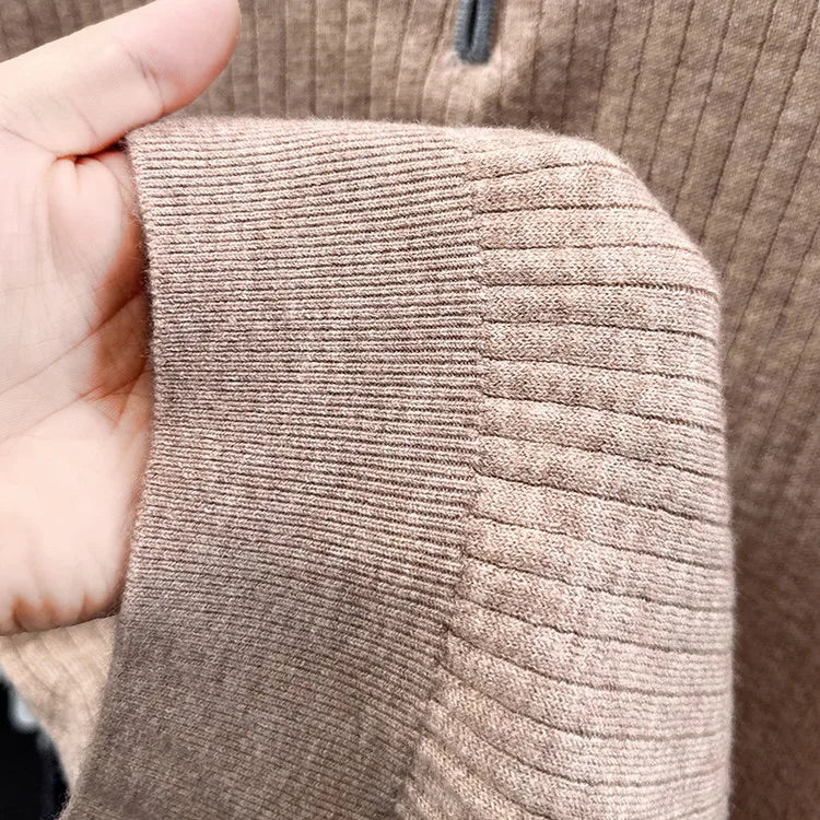 Ribbed Texture Business Casual Pullover