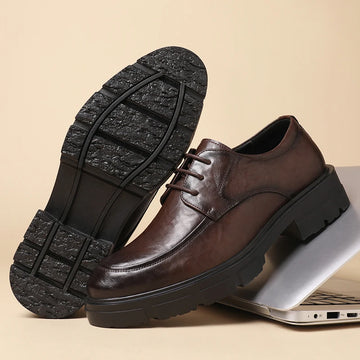 Men Elevator Shoes Height Increasing Genuine Leather Shoes