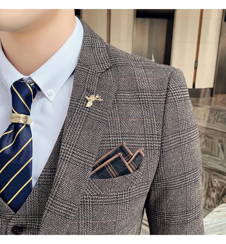 Men Slim Fit Business Suit 2 Piece Boutique Formal Suit