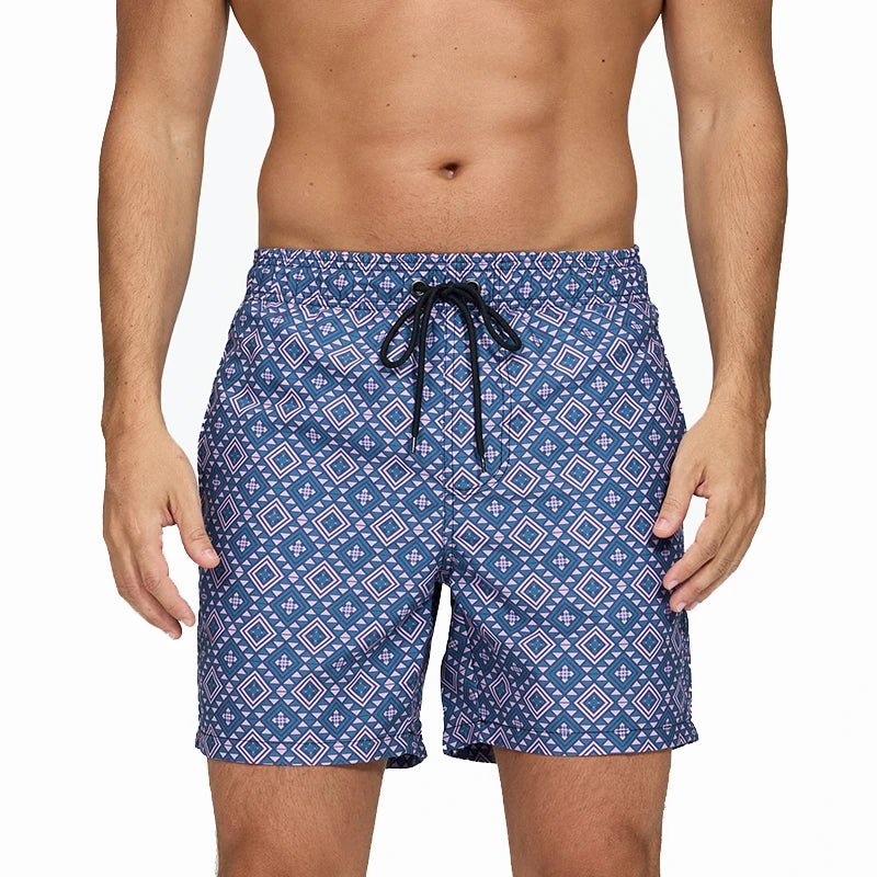 Quick-Dry Polyester Board Shorts with Mesh Lining