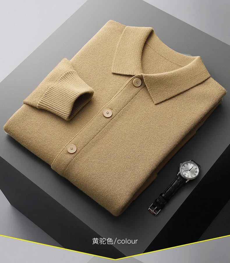 Men’s Collar Wool Cardigan Jacket