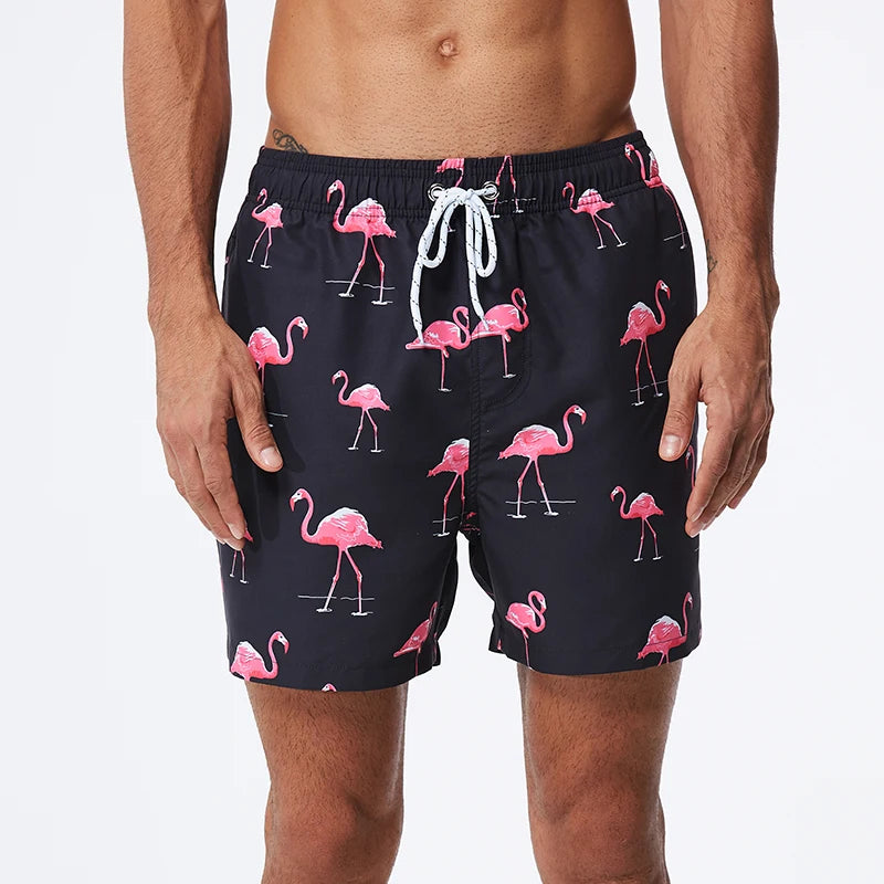 Quick-Dry Polyester Board Shorts with Mesh Lining