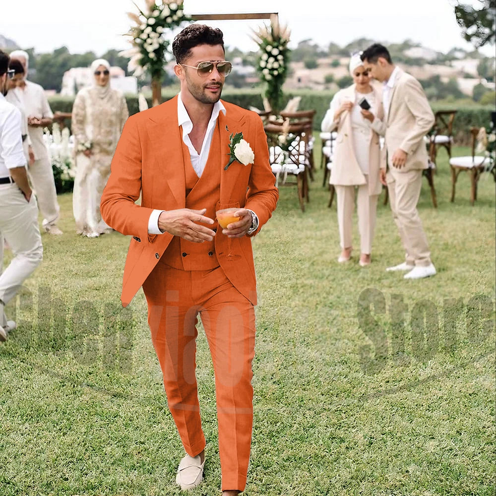Summer Linen Men’s 3-Piece Suit