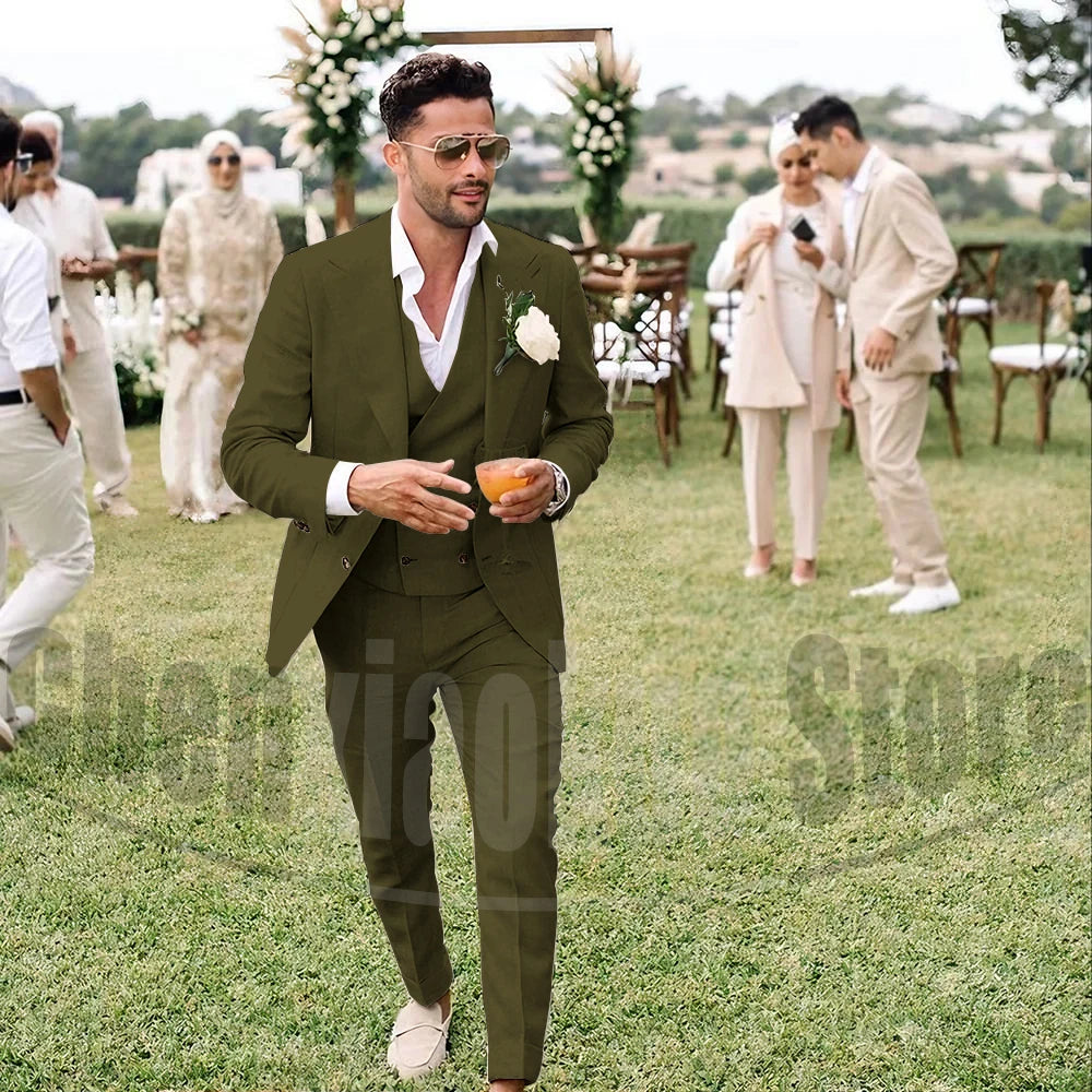 Summer Linen Men’s 3-Piece Suit