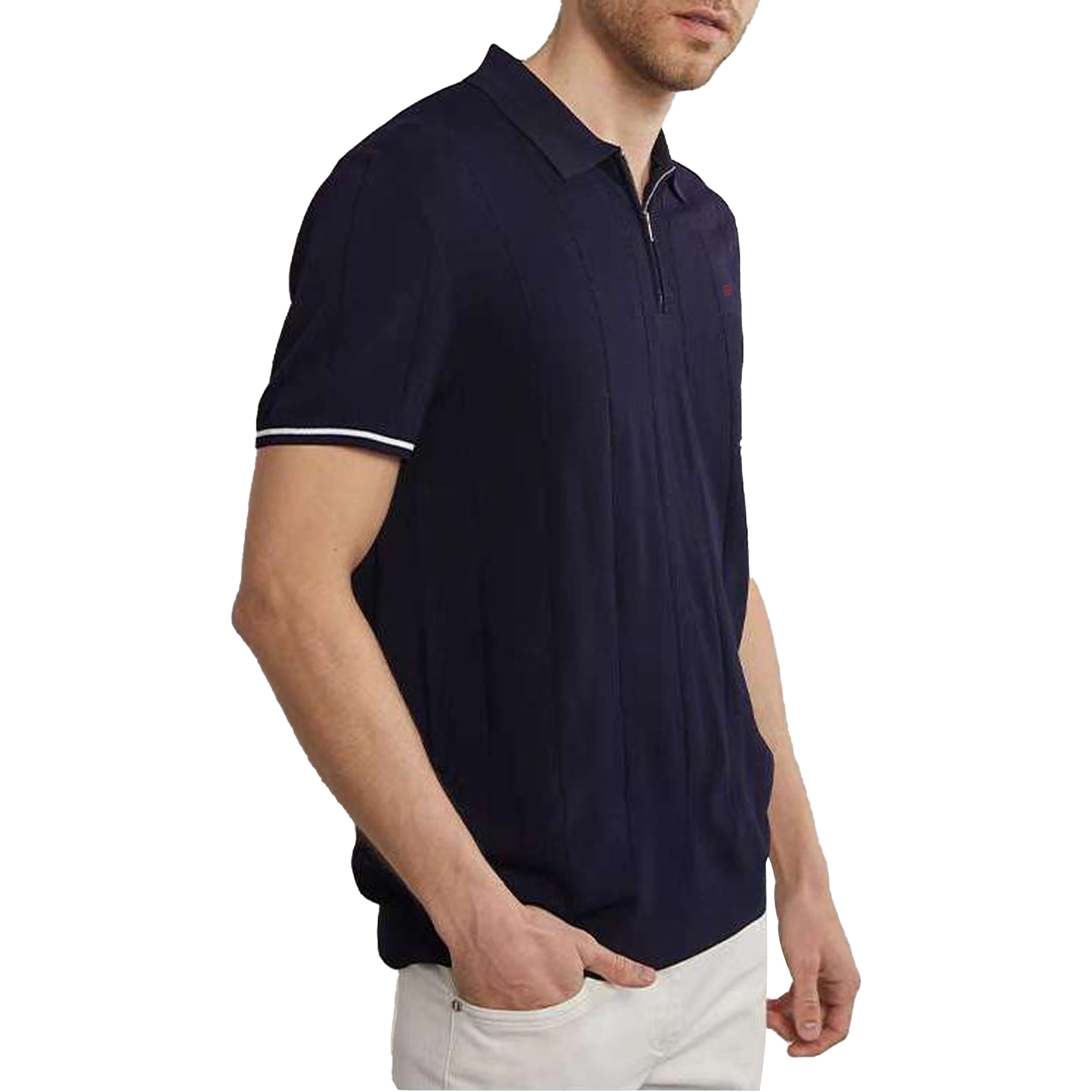 Men Summer Ribbed Knit Shirt